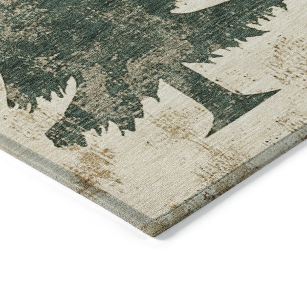 HomeRoots 8' Ivory Gold and Burgundy Round Trees Area Rug - Washable, Durable, Perfect for Indoor/Outdoor Use! 621270