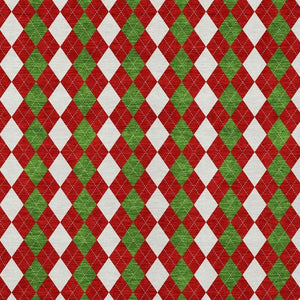 HomeRoots 8' X 10' Argyle Rug in Bold Red, White & Green - Durable, Washable for Indoor & Outdoor Use! 621295