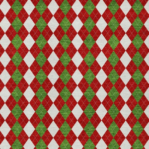 HomeRoots 9' X 12' Argyle Indoor Outdoor Area Rug - Durable, Washable, Colorful Accent for High-Traffic Spaces 621296