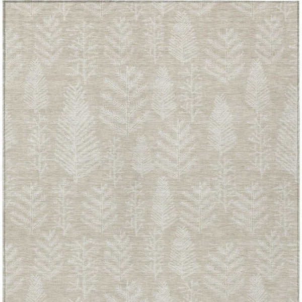HomeRoots 5' X 8' Washable Beige and Ivory Trees Area Rug – Durable, Stylish for Indoor & Outdoor Use, Easy Care 621299
