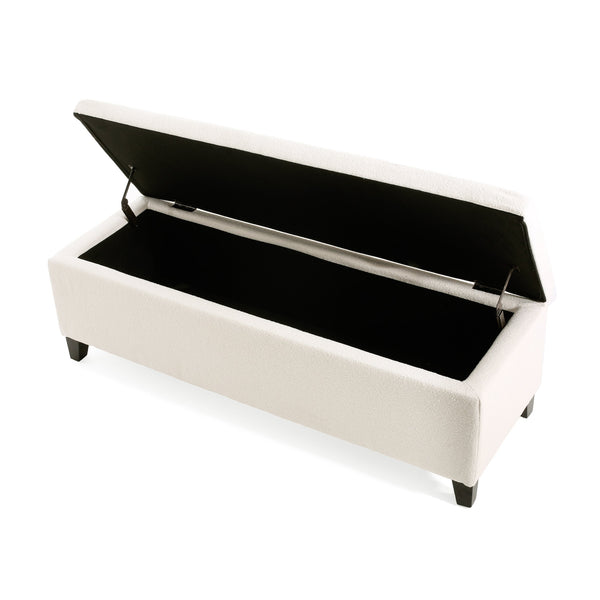 English Elm Christopher Knight Home® - GLOUSTER Storage Ottoman V2 – Tufted Contemporary Bench with Glossy Lid, Ample Hidden Storage, 51.25" L 74850.00BWHI