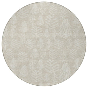 HomeRoots 8' Beige and Ivory Round Area Rug – Durable, Washable Design for Indoor and Outdoor Spaces, Soft & Stylish 621300
