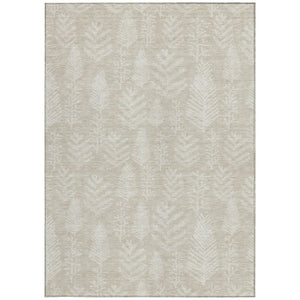 HomeRoots 9' X 12' Washable Beige and Ivory Trees Area Rug – Durable, Stylish Design for Indoor & Outdoor Use! 621302