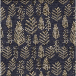 HomeRoots 5' Black and Gold Trees Washable Area Rug - Stylish Indoor/Outdoor Decor for High-Traffic Spaces 621305