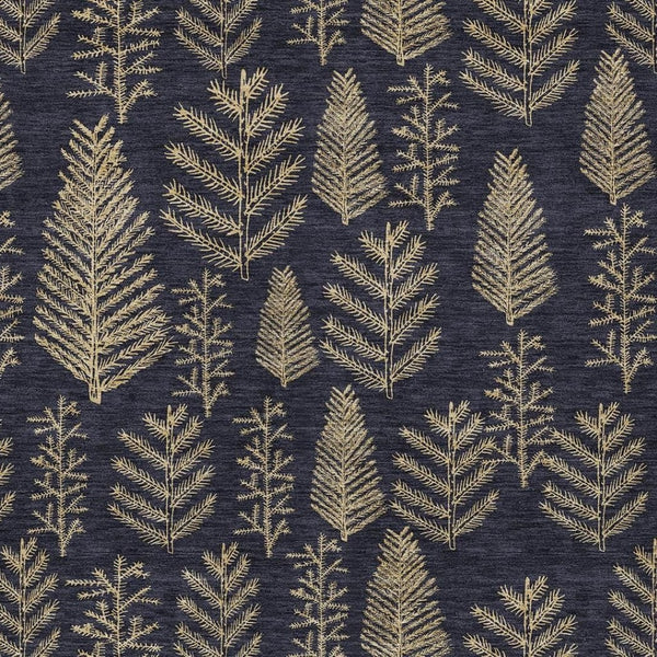 HomeRoots 8' X 10' Black and Gold Trees Area Rug – Stylish, Washable, Durable Indoor/Outdoor Accent for Any Space 621307