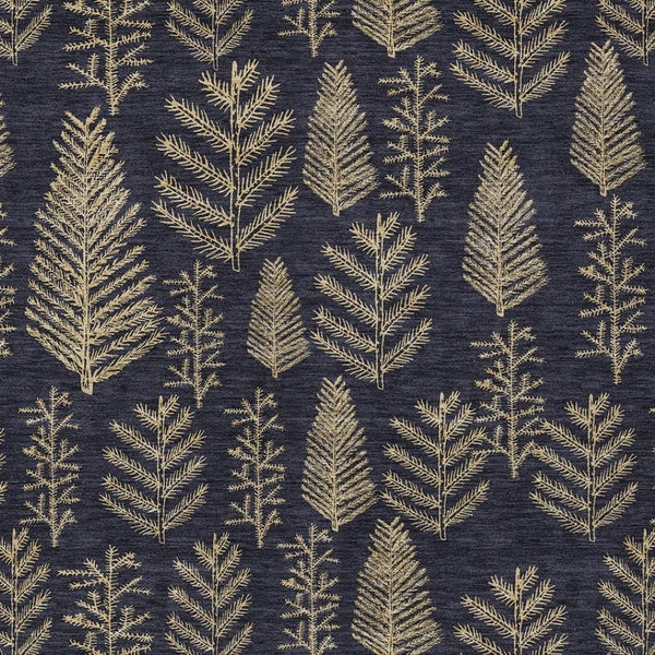 HomeRoots 9' X 12' Black And Gold Trees Washable Area Rug – Stylish, Durable, Indoor/Outdoor, Easy Care! 621308