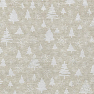 HomeRoots 5' X 8' Beige and Ivory Trees Area Rug - Stylish, Washable, Durable for Indoor & Outdoor Use! 621371