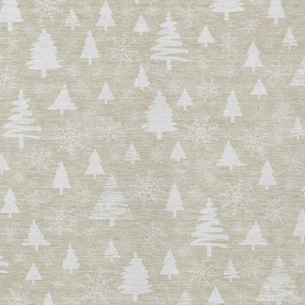 HomeRoots 5' X 8' Beige and Ivory Trees Area Rug - Stylish, Washable, Durable for Indoor & Outdoor Use! 621371