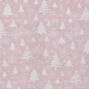 HomeRoots 5' X 8' Pink and Ivory Snowflake Washable Area Rug - Stylish, Durable, & Perfect for Indoor/Outdoor Use 621401