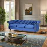 Christopher Knight Home® - Noble House - - Classic 3-Seater Velvet Sofa In Navy Blue, Offering Timeless Elegance And Luxurious Comfort For Your Living Space, Featuring Plush Upholstery For Ultimate Relaxation And Stylish Entertaining