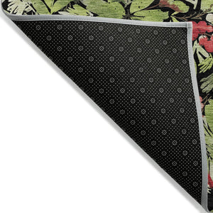 HomeRoots 9' X 12' Washable Area Rug with Striking Botanical Leaves Design for Indoor/Outdoor Use, Durable & Stylish 621422