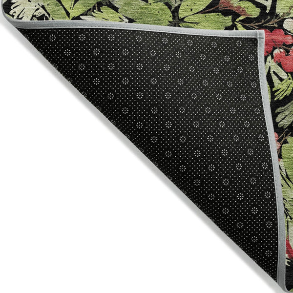 HomeRoots 9' X 12' Washable Area Rug with Striking Botanical Leaves Design for Indoor/Outdoor Use, Durable & Stylish 621422