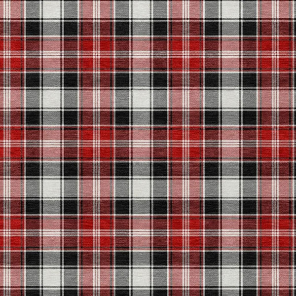 HomeRoots 10' X 14' Classic Black Red And White Plaid Washable Area Rug for Indoor Outdoor Versatility & Style 621429