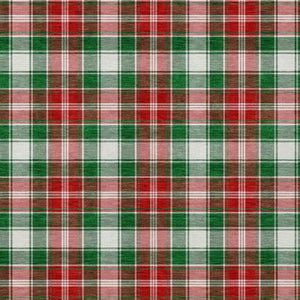 HomeRoots 10' X 14' Emerald Red Plaid Washable Area Rug - Stylish Indoor/Outdoor Charm for High-Traffic Spaces 621435