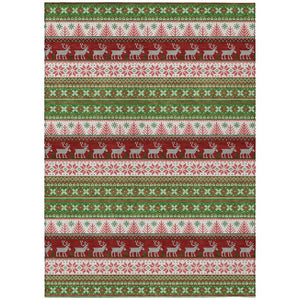 HomeRoots 9' Indoor Outdoor Area Rug with Deer Motif - Washable, Durable, and Ideal for High-Traffic Spaces 621452