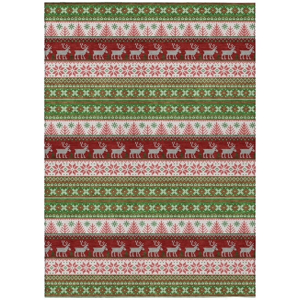 HomeRoots 9' Indoor Outdoor Area Rug with Deer Motif - Washable, Durable, and Ideal for High-Traffic Spaces 621452