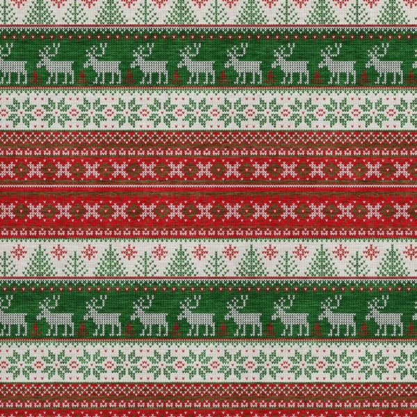 HomeRoots 5' X 8' Red Green Ivory Deer Rug - Durable, Washable Area Rug for Indoor & Outdoor Living Spaces 621461