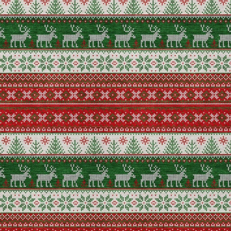 8x10 Deer Motif Washable Polyester Area Rug for Indoor Outdoor Living Spaces