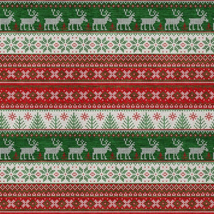 HomeRoots 9' Indoor Outdoor Area Rug - Red Green Ivory Deer Design, Washable, Durable & Versatile for Any Space 621464