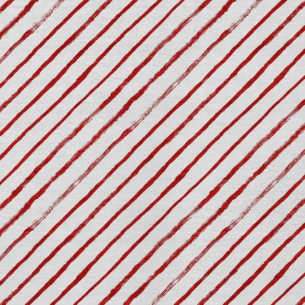 HomeRoots 5' Washable Red and White Striped Area Rug for Indoor and Outdoor Use - Durable, Stylish, Easy Care! 621497