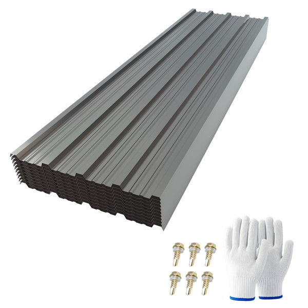 English Elm 10 Corrugated Galvanized Steel Roof Panels Weather Resistant Gazebo Pergola Cover W3213P431216