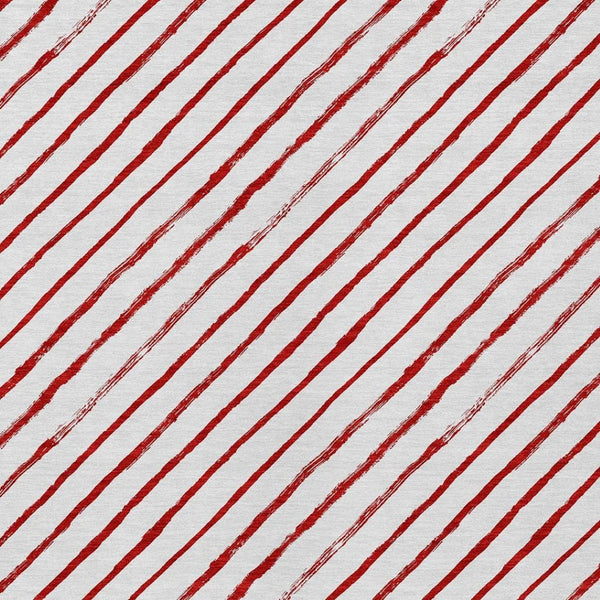 HomeRoots 10' Red and White Striped Washable Area Rug - Versatile Indoor/Outdoor Design for High-Traffic Spaces 621501