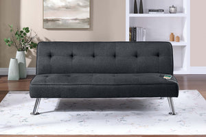 English Elm Black Adjustable Sofa With Usb Port - Modern Tufted Upholstered Couch For Living Room & Guest Use B011P381495