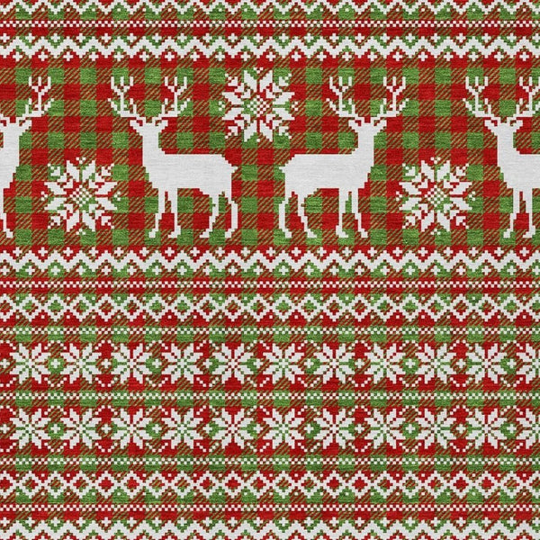HomeRoots 10' Indoor Outdoor Area Rug with Deer Motif – Durable, Washable, and Stylish for Home & Patio Spaces 621519