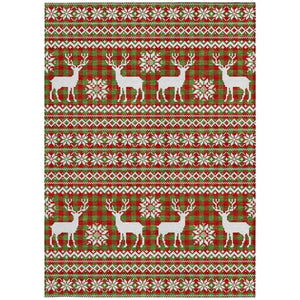 HomeRoots 10' Indoor Outdoor Area Rug with Deer Motif – Durable, Washable, and Stylish for Home & Patio Spaces 621519