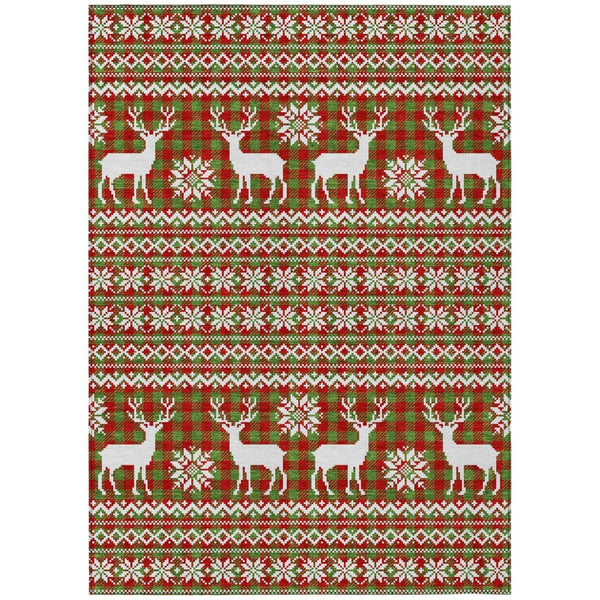 HomeRoots 10' Indoor Outdoor Area Rug with Deer Motif – Durable, Washable, and Stylish for Home & Patio Spaces 621519