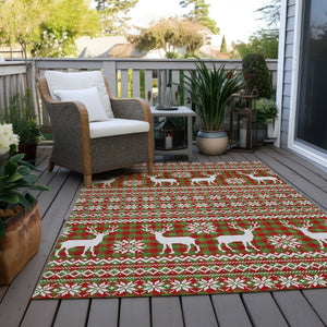 HomeRoots 10' Indoor Outdoor Area Rug with Deer Motif – Durable, Washable, and Stylish for Home & Patio Spaces 621519