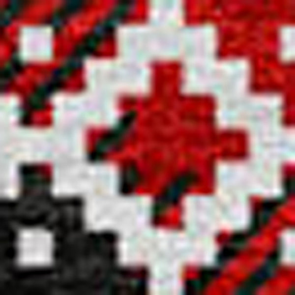 HomeRoots 8' Red Black And Ivory Round Deer Rug – Washable, Durable, Stylish for Indoor & Outdoor Spaces 621546