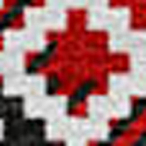 HomeRoots 8' Red Black And Ivory Round Deer Rug – Washable, Durable, Stylish for Indoor & Outdoor Spaces 621546