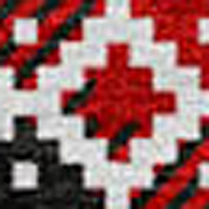 HomeRoots 8' Red Black And Ivory Round Deer Rug – Washable, Durable, Stylish for Indoor & Outdoor Spaces 621546