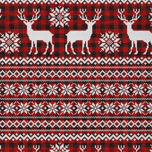 HomeRoots 8' X 10' Deer Area Rug - Rustic Red, Black & Ivory, Washable for Indoor/Outdoor Use, Durable Design 621547