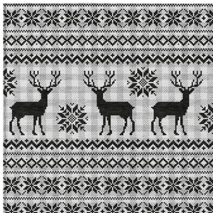 HomeRoots 5' X 8' Rustic Deer Area Rug – Stylish Silver, Black & Ivory Design for Indoor/Outdoor Use, Washable! 621551