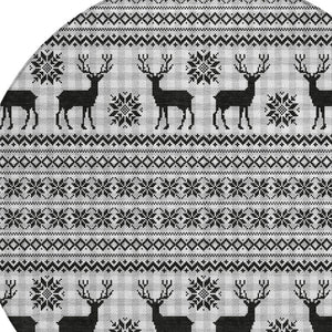 HomeRoots 8' Stylish Silver Black Ivory Round Deer Area Rug - Washable, Indoor/Outdoor, Durable & Versatile 621552