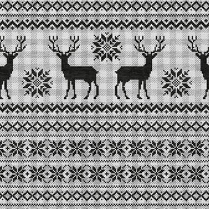 HomeRoots 8' X 10' Deer Washable Area Rug - Elegant Silver, Black & Ivory Design for Indoor/Outdoor Spaces 621553
