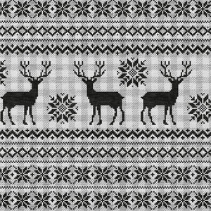 HomeRoots 8' X 10' Deer Washable Area Rug - Elegant Silver, Black & Ivory Design for Indoor/Outdoor Spaces 621553