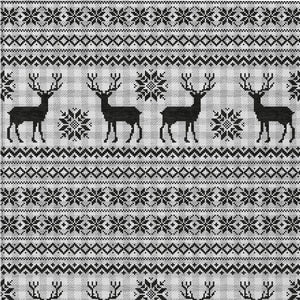 HomeRoots 9' X 12' Stylish Silver Black Ivory Deer Washable Area Rug for Indoor & Outdoor High Traffic Spaces 621554