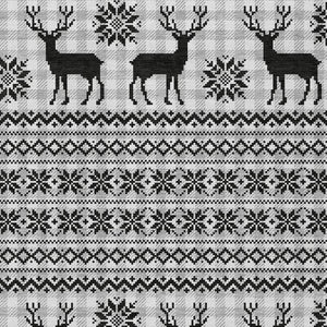 HomeRoots 9' X 12' Stylish Silver Black Ivory Deer Washable Area Rug for Indoor & Outdoor High Traffic Spaces 621554