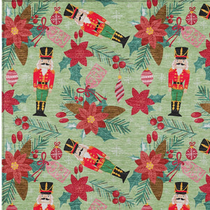 HomeRoots 8' X 10' Vibrant Floral Washable Area Rug - Indoor/Outdoor Durable Design for High-Traffic Spaces 621565
