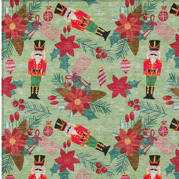 HomeRoots 8' X 10' Vibrant Floral Washable Area Rug - Indoor/Outdoor Durable Design for High-Traffic Spaces 621565