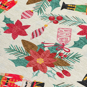 HomeRoots 8' X 10' Floral Area Rug – Elegant Ivory, Red, Black, Pink & Brown Design for Indoor/Outdoor Use 621583