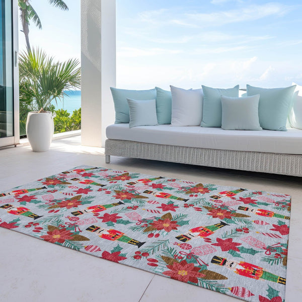 HomeRoots 9' Floral Washable Area Rug for Indoor & Outdoor Use - Durable, Stylish, Stain-Resistant Design! 621596