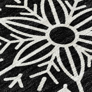 HomeRoots 5' X 8' Elegant Black Gold Gray Snowflake Rug - Washable, Durable, Indoor/Outdoor Versatile Style 621611
