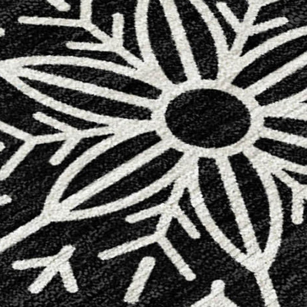 HomeRoots 5' X 8' Elegant Black Gold Gray Snowflake Rug - Washable, Durable, Indoor/Outdoor Versatile Style 621611