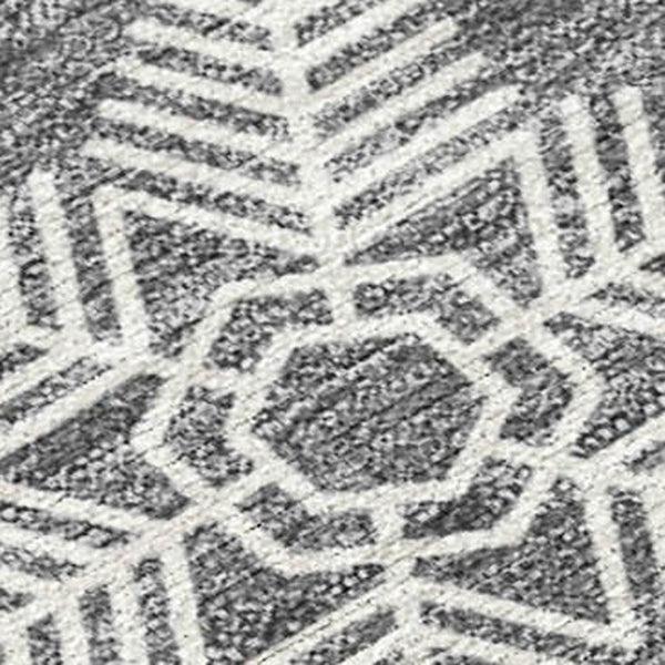 HomeRoots 5' Snowflake Washable Area Rug in Gray, Blue & Ivory - Indoor/Outdoor Durable & Stylish Design 621623