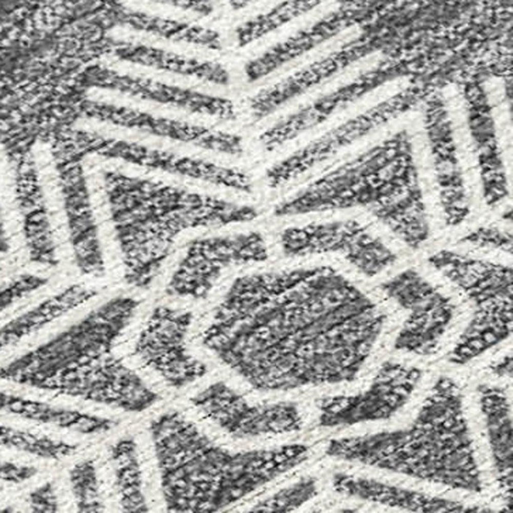 HomeRoots 8' X 10' Stylish Gray Blue and Ivory Snowflake Washable Rug - Durable Indoor/Outdoor Design! 621625