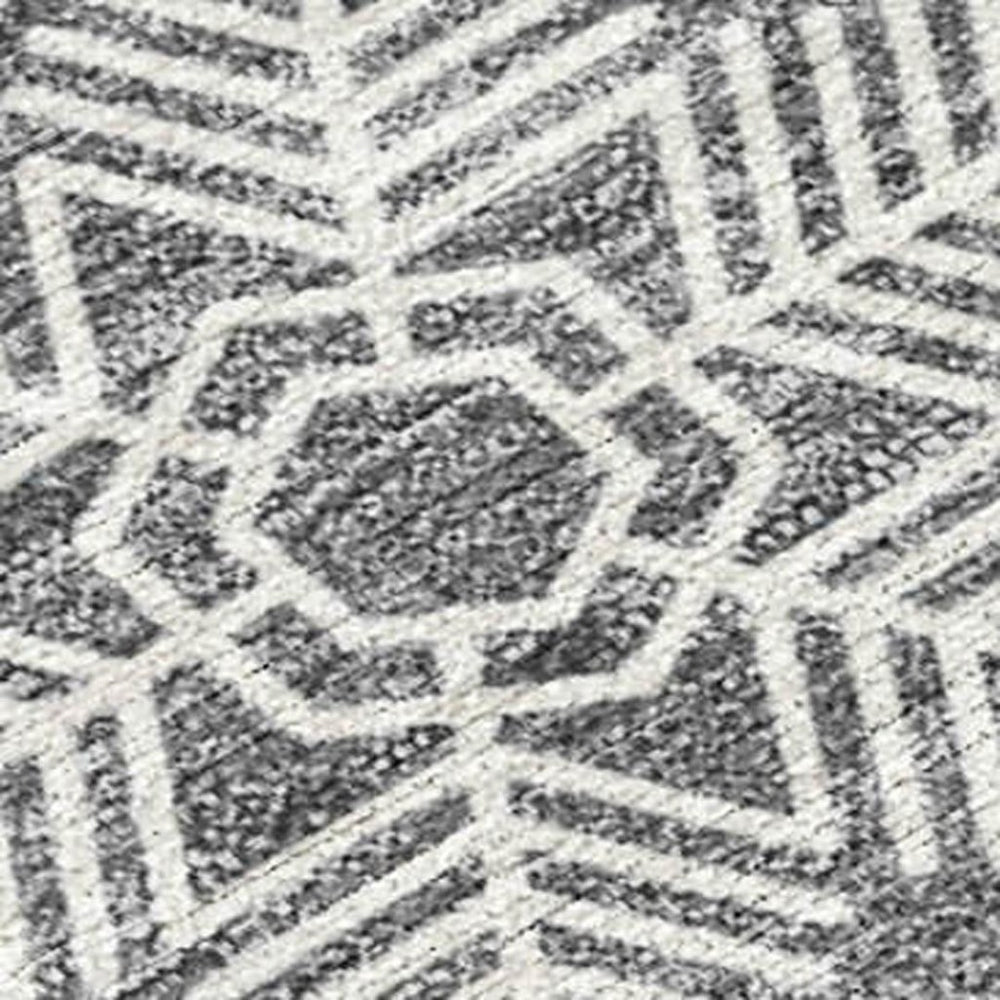 HomeRoots 10' Snowflake Washable Area Rug – Gray Blue & Ivory, Perfect for Indoor Outdoor Use, Durable Design! 621627